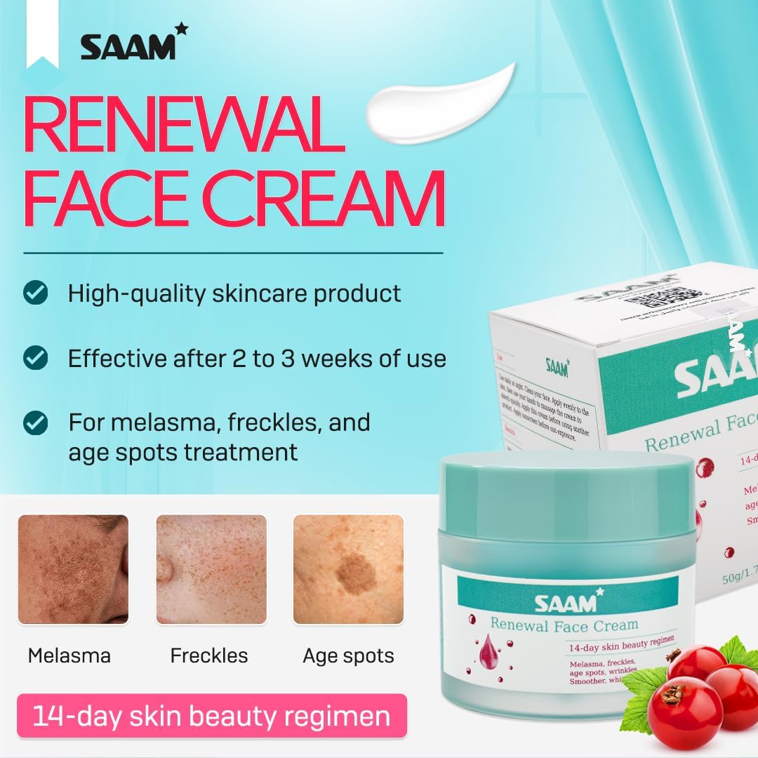 كريم الوجه SAAM Renewal لإزالة الكلف خلال 2 أسابيع — قصتنا