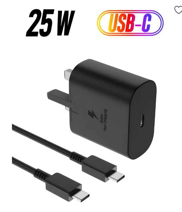 25W PD Fast Charger Adapter with USB-C to USB-C Cable