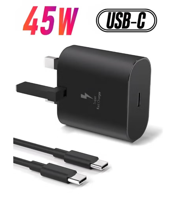 45W PD Fast Charger Adapter with USB-C to USB-C Cable (5A)