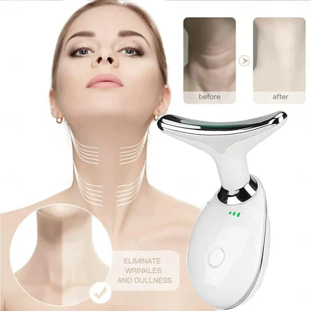جهاز تجميل للوجه والرقبة بتقنية LED مع مساج